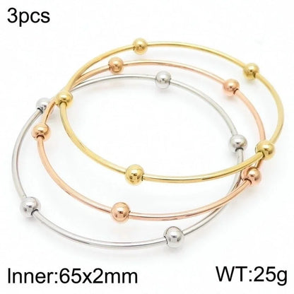 Minimalist Streetwear Solid Color Stainless Steel 18K Gold Plated Bangle In Bulk