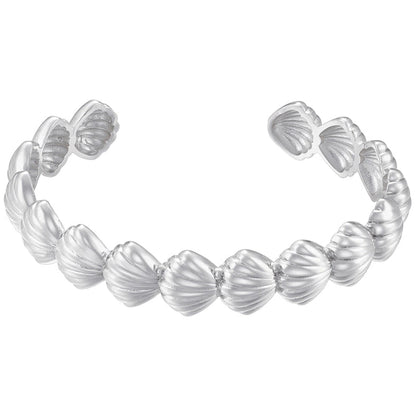 2 Pieces Copper 18K Gold Plated Shell Copper Bracelets