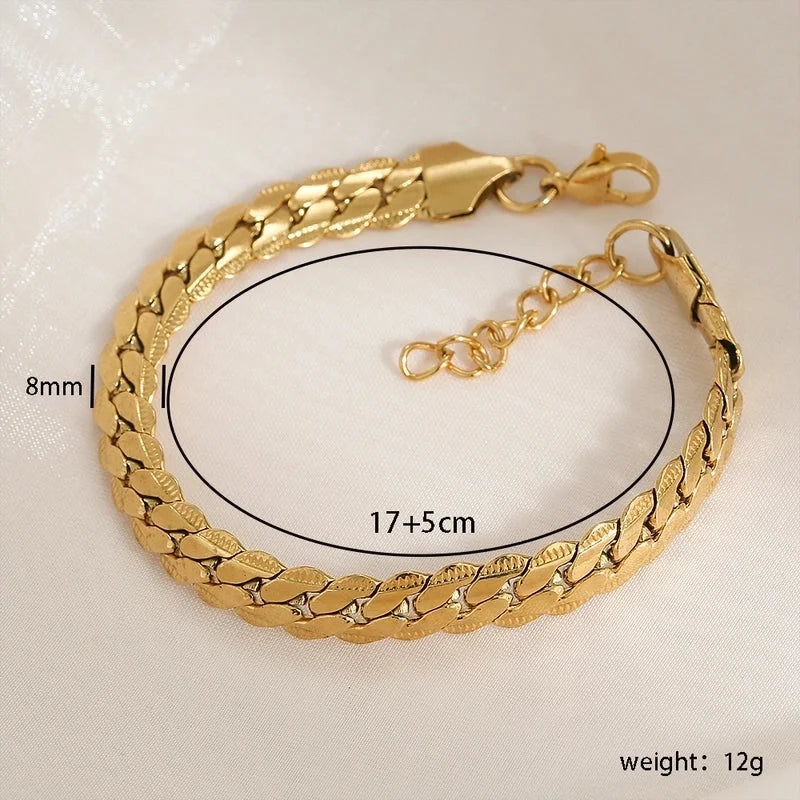 Hip-Hop Punk Minimalist Geometric 304 Stainless Steel Stainless Steel Bracelets In Bulk