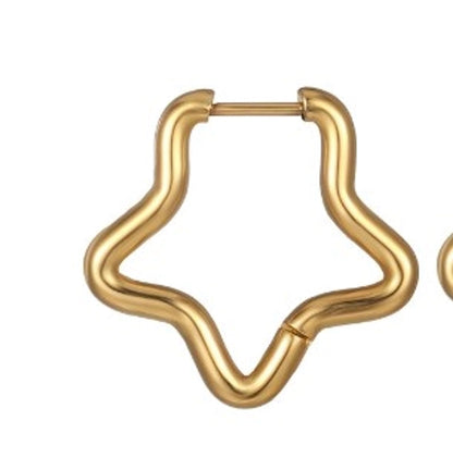 1 Piece Fashion Square Plating 201 Stainless Steel 18K Gold Plated Earrings