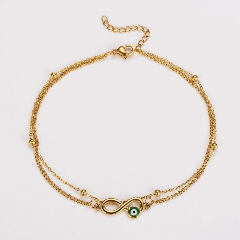 Retro Minimalist Infinity Eye 304 Stainless Steel Bracelets Anklet