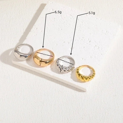 Elegant Luxurious Classic Style Solid Color Copper 14k Gold Plated Rings In Bulk