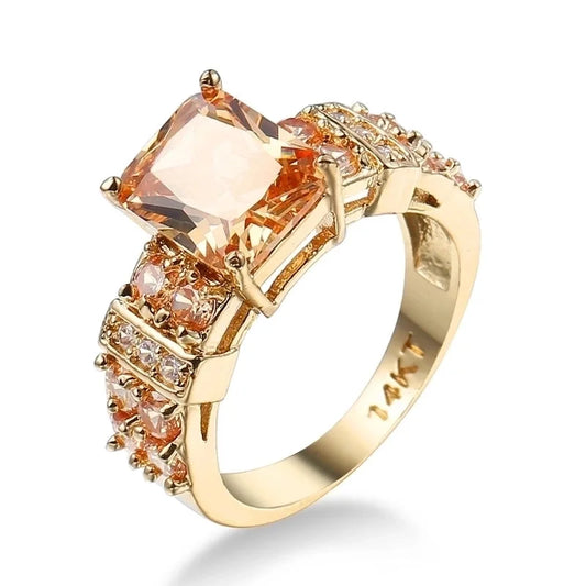 Fashion Geometric Copper Plating Zircon Rings 1 Piece