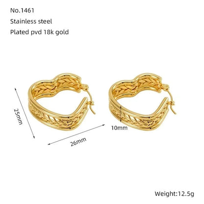 1 Pair Minimalist Classic Style Solid Color 304 Stainless Steel 18K Gold Plated Earrings Ear Studs