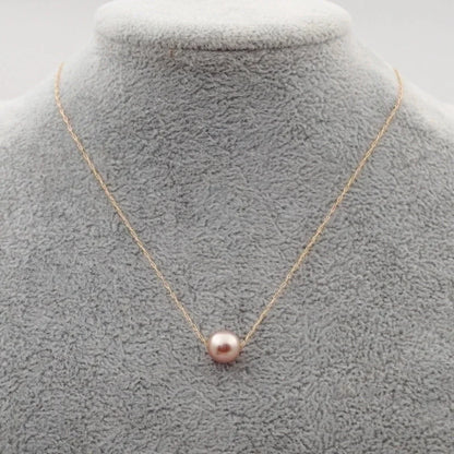 Minimalist Round Pearl Titanium Steel Necklace