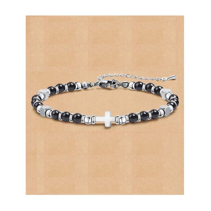 Minimalist Classic Style Round 304 Stainless Steel Natural Stone Bracelets In Bulk