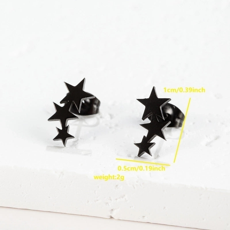 1 Pair Minimalist Classic Style Round Star Moon Hollow Out 304 Stainless Steel 18K Gold Plated Ear Studs