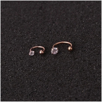 Piercing Zircon C-type Nose Nail Stainless Steel Screw Earrings