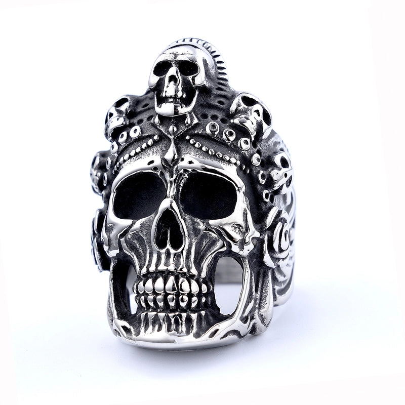 Hip-Hop Streetwear Geometric Skull 304 Stainless Steel Halloween Men's Rings