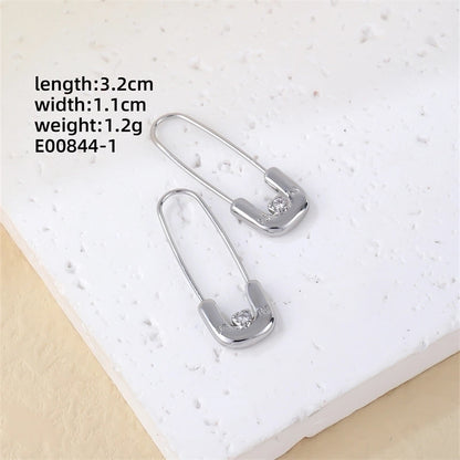 1 Pair Casual Minimalist Korean Style Solid Color Copper Earrings