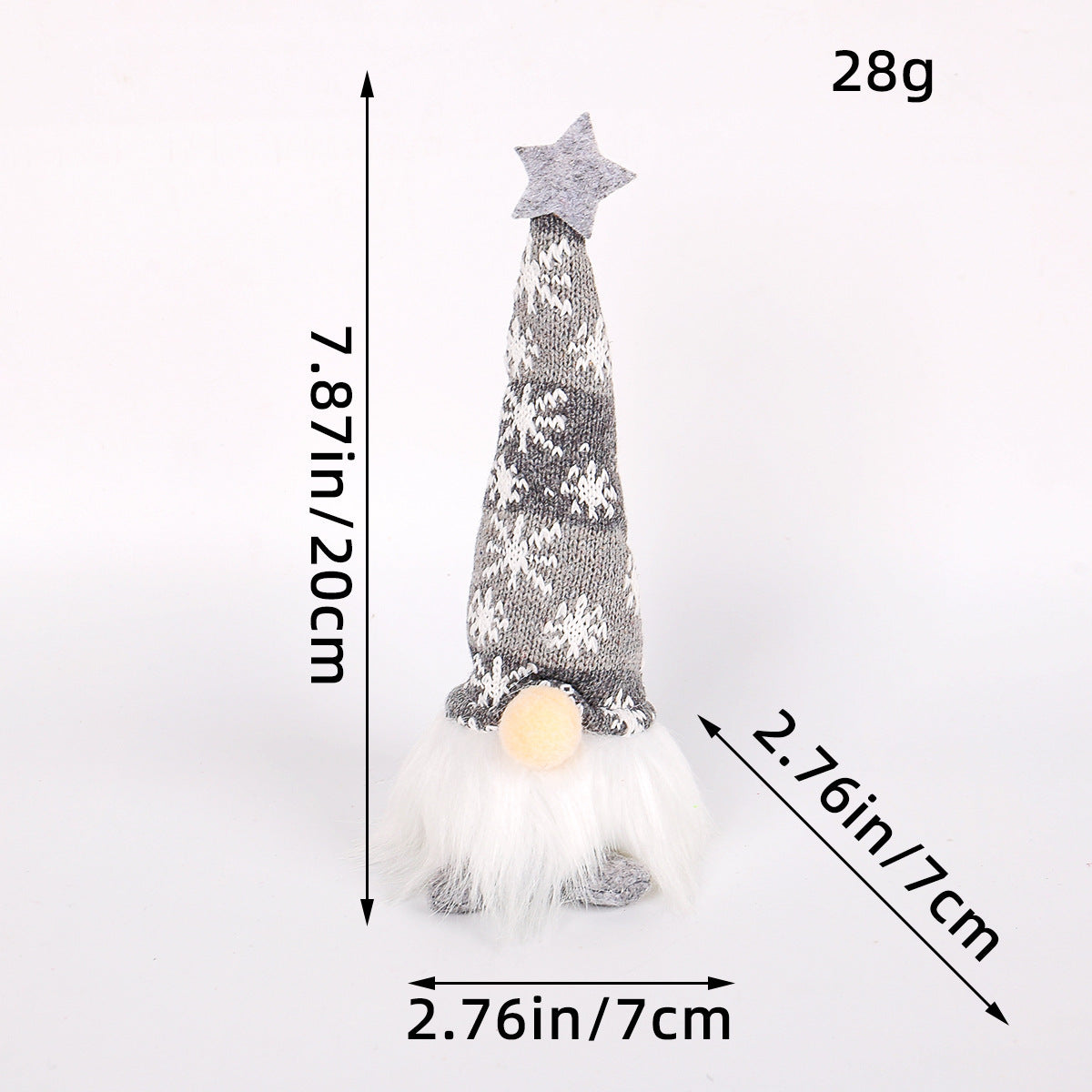 Christmas Decoration Christmas Sequin Lighted Rudolph Doll Christmas Glowing Faceless Gnome Doll Ornament