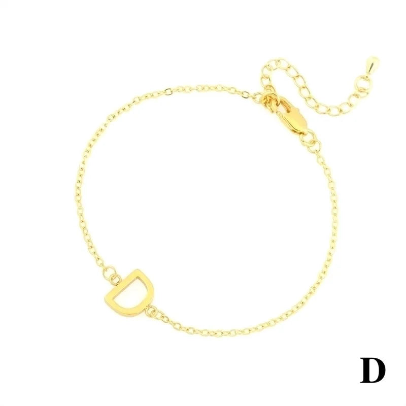 Minimalist Letter Copper Plating 18k Gold Plated Bracelets