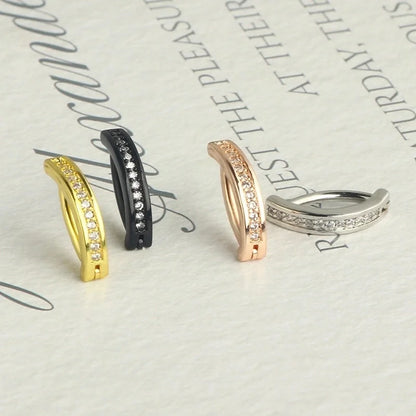 1 Piece Belly Rings Minimalist Classic Style Solid Color 304 Stainless Steel Inlay Belly Rings