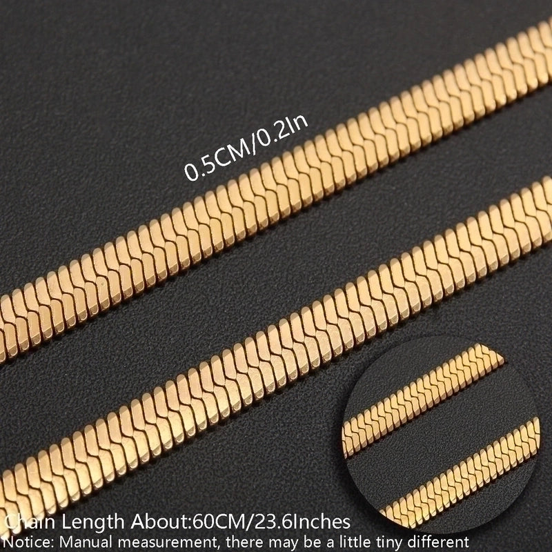 Minimalist Solid Color 304 Stainless Steel White Gold Plated Gold Plated Chain Necklace
