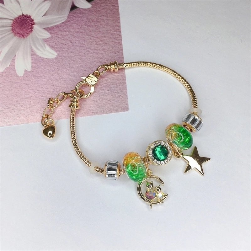 Cute Minimalist Dolphin Heart Shape Flower Stainless Steel Alloy Resin Rhinestones Bangle In Bulk