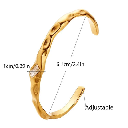 Casual Minimalist Irregular 304 Stainless Steel Bangle In Bulk