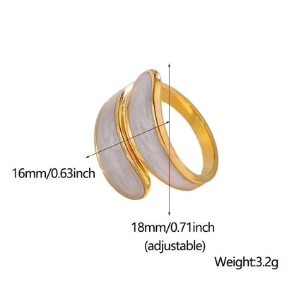 Fashion Color Block Stainless Steel Plating Open Ring