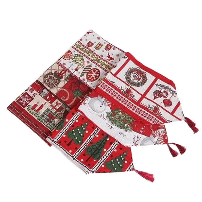 Christmas Christmas Tree Santa Claus Elk Polyester Christmas Tablecloth