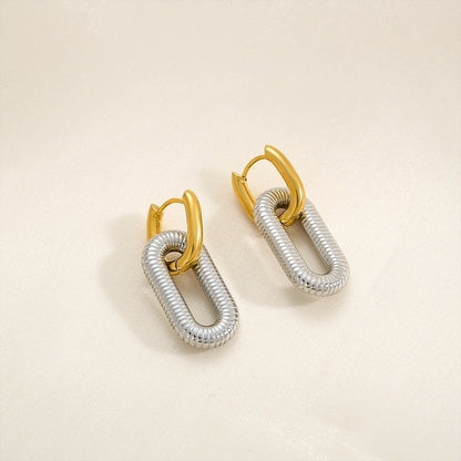 1 Pair Hip-Hop Oversized U Shape 304 Stainless Steel 18K Gold Plated Earrings