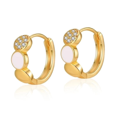 1 Pair Retro Sweet Triangle Devil\'s Eye Heart Shape Enamel Plating Inlay Copper Zircon 18k Gold Plated Ear Studs