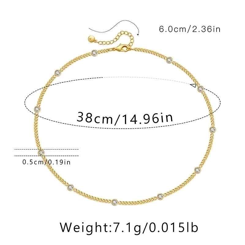 Ig Style Minimalist Solid Color Copper Plating Chain 18k Gold Plated Necklace