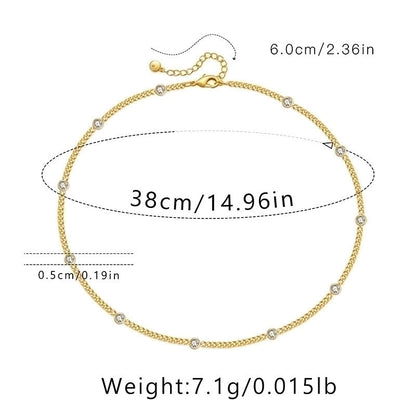 Ig Style Minimalist Solid Color Copper Plating Chain 18k Gold Plated Necklace