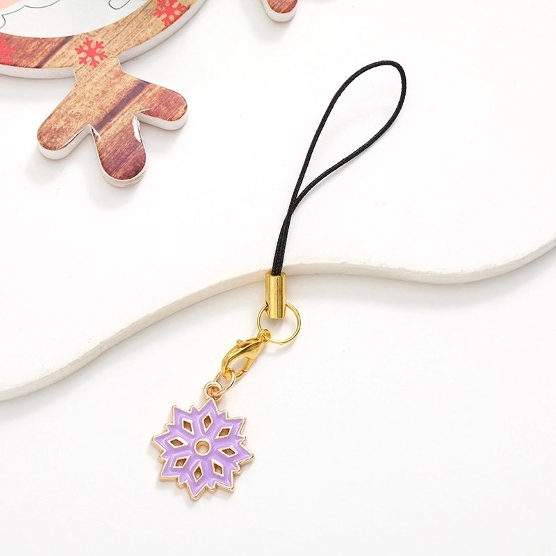 Cute Christmas Tree Snowman Snowflake Alloy Plating Christmas Bag Pendant Mobile Phone Chain