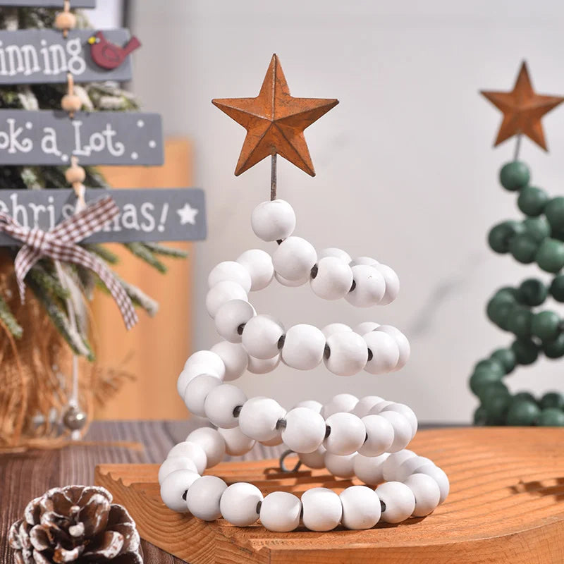 2 Pieces Christmas Decoration Ornaments Christmas Decoration Nordic Ig Wooden Christmas Tree Desktop Small Ornaments Decoration