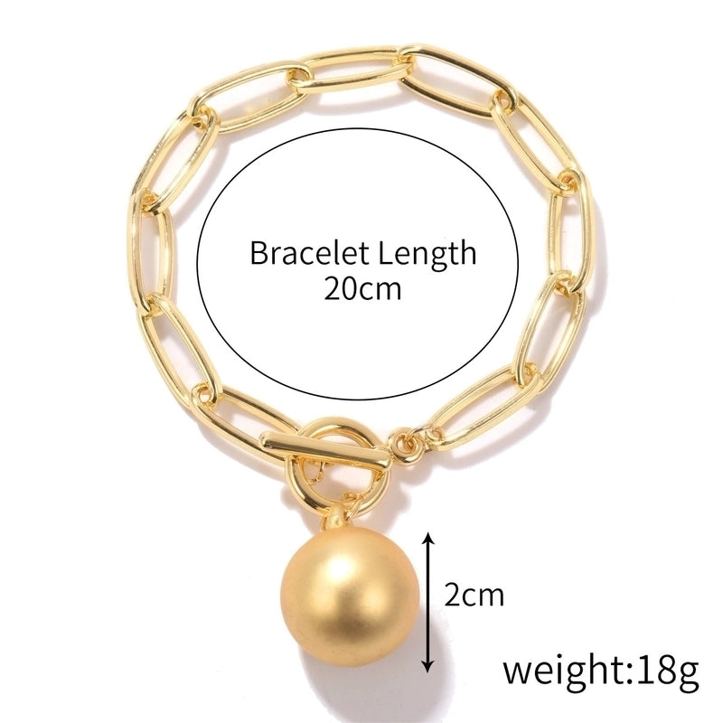 Fashion Geometric Heart Shape Imitation Pearl Alloy Plating Women\'s Bracelets