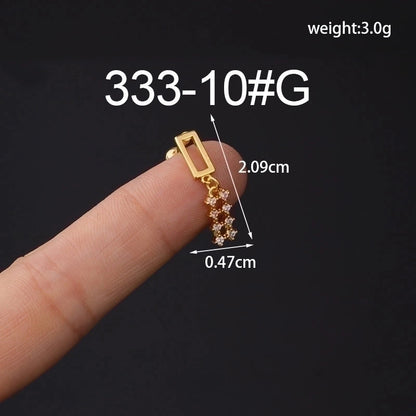 Ear Cartilage Rings & Studs Fashion Geometric Copper Plating Artificial Gemstones