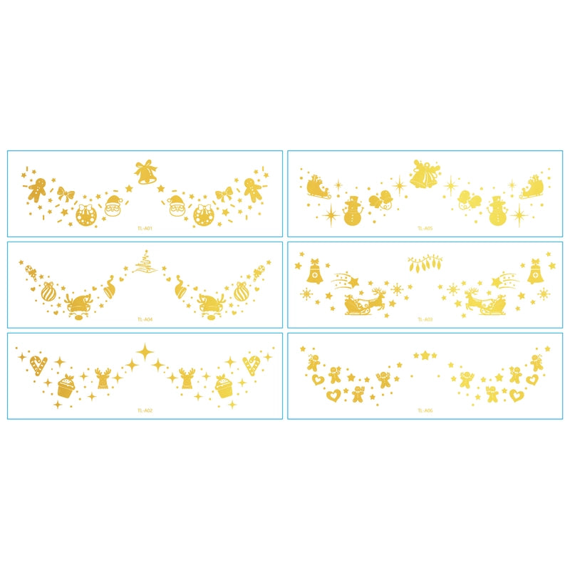 Christmas Christmas Tree Santa Claus Elk Transfer Decal Tattoos & Body Art 1 Set