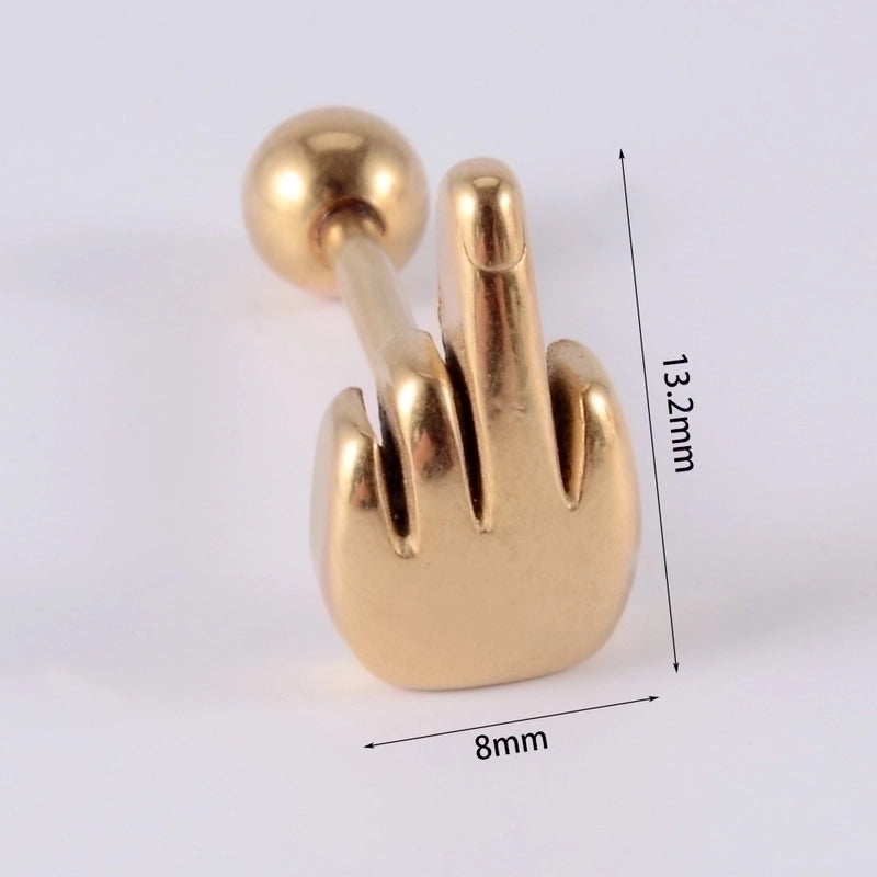 1 Piece Tongue Rings Minimalist Geometric 304 Stainless Steel Plating 18K Gold Plated