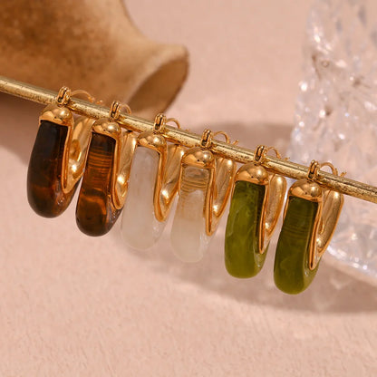 Fashion Triangle Geometric Stainless Steel 18K Gold Plated Earrings