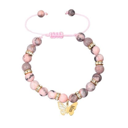 Basic Modern Style Classic Style Letter Butterfly 18K Gold Plated Alloy Stone Drawstring Bracelets