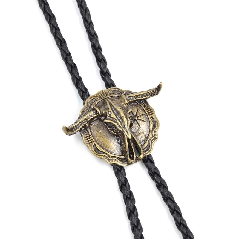 Punk Classic Style Star Cattle Skull Alloy Leather Rope Halloween Unisex Bolo Ties