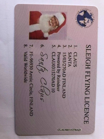 Amazon Cross-border Explosions Santa Claus Driver's License Christmas Greeting Card Small Gift New Year Creative Greeting Card