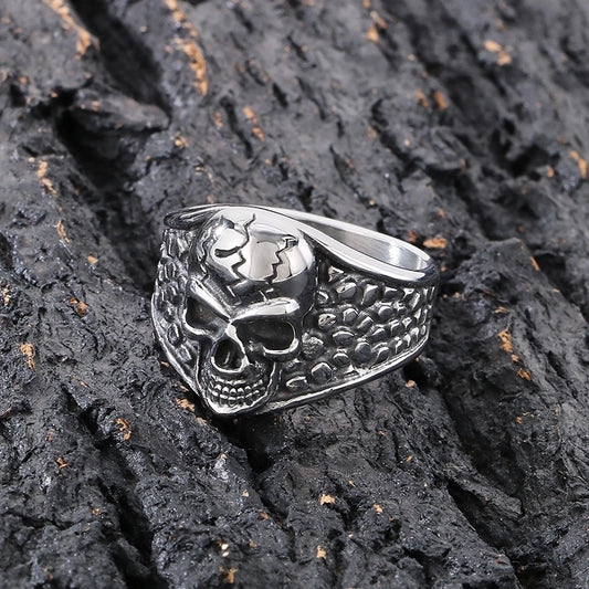 Hip-Hop Vintage Style Skull 304 Stainless Steel Halloween Men's Rings