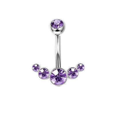 1 Piece Belly Rings Minimalist Classic Style Solid Color 304 Stainless Steel Inlay Zircon Belly Rings