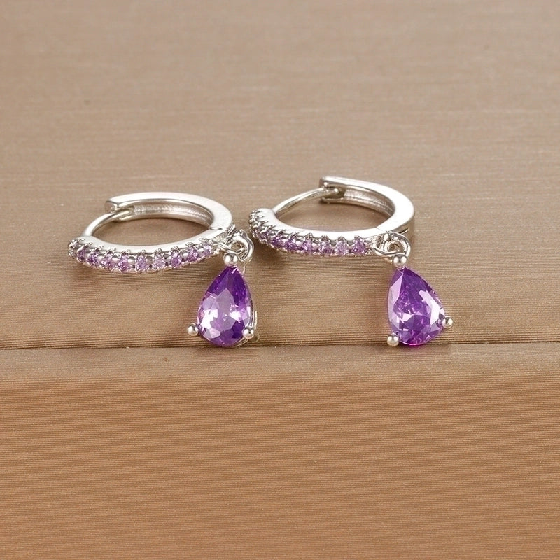 1 Pair IG Style Shiny Water Droplets Plating Inlay Copper Zircon Drop Earrings