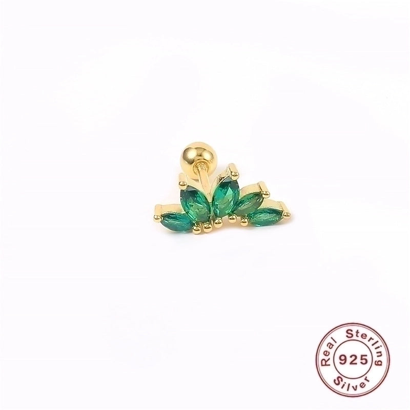 1 Piece Ear Cartilage Rings & Studs Fashion Geometric 925 Sterling Silver Plating Zircon