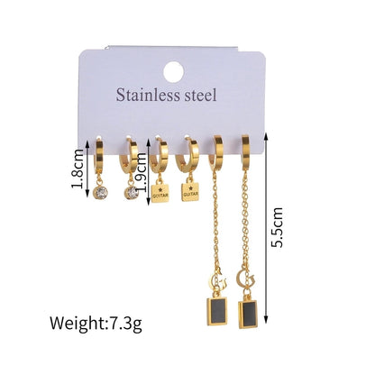 1 Set Minimalist Classic Style Heart Shape Inlay 304 Stainless Steel Rhinestones Drop Earrings