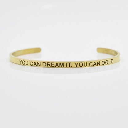 Minimalist Letter Stainless Steel Bangle