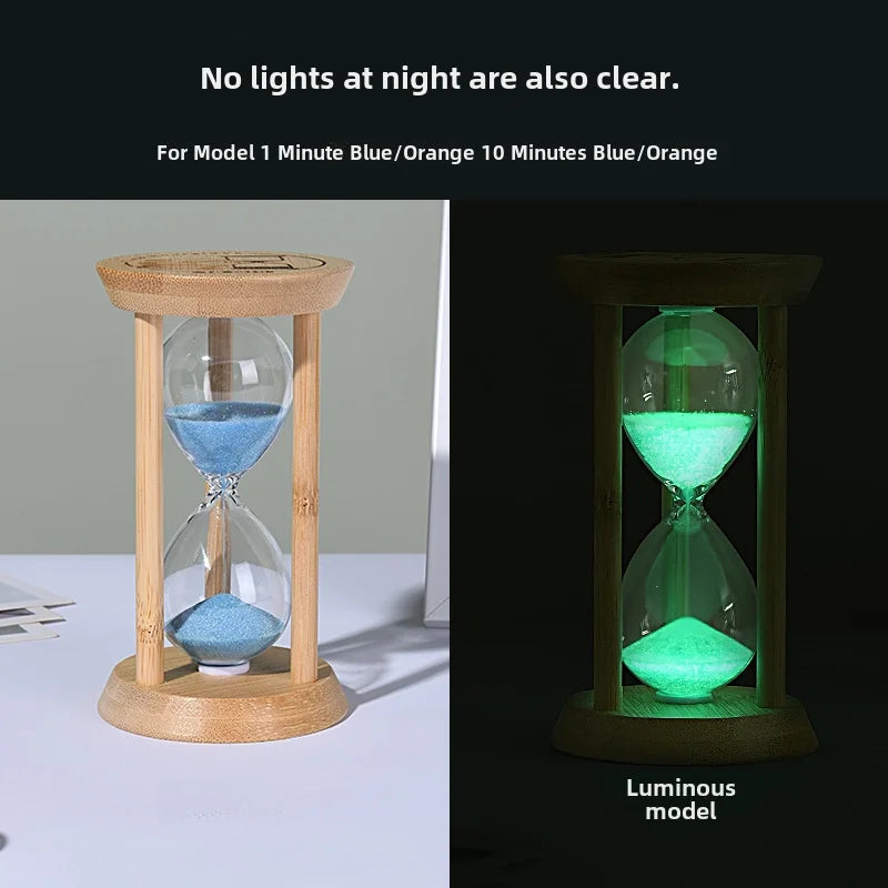 Creative Bamboo Fluorescent Timer Home Bedroom Ornaments 1-30 Minutes Luminous Time High Sense