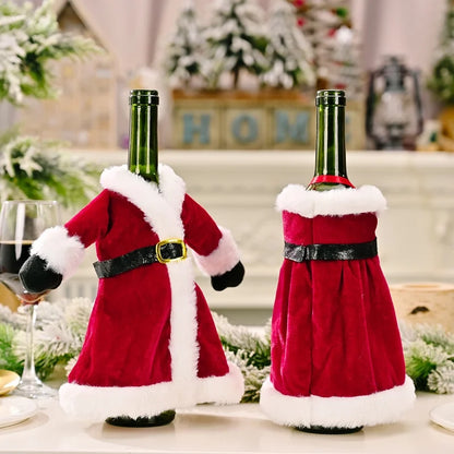 Christmas Skirt Wine Bottle Cover Table Decoration