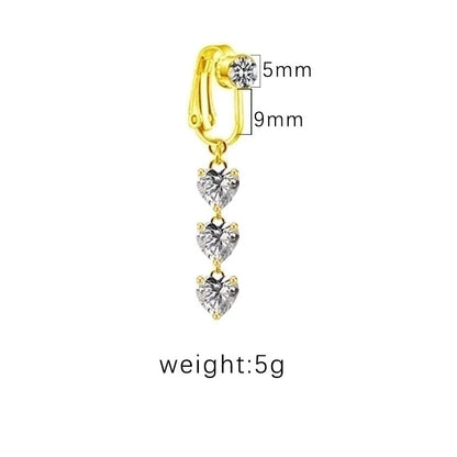 1 Piece Belly Rings Sexy Heart Shape Butterfly Planet 316L Stainless Steel Alloy Plating Inlay Acrylic Rhinestones Glass White Gold Plated Gold Plated
