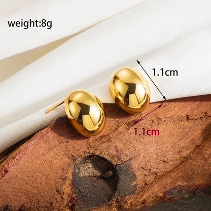 1 Pair Casual Basic Streetwear Solid Color Plating 304 Stainless Steel 18K Gold Plated Stainless Steel Earrings