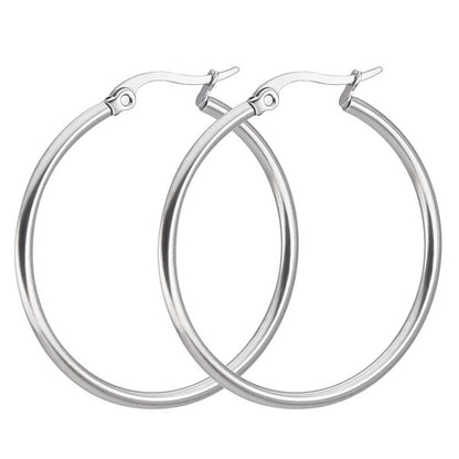 1 Pair Round Plating 201 Stainless Steel Stainless Steel Earrings