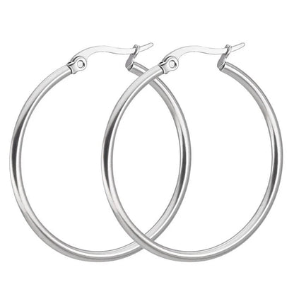 1 Pair Round Plating 201 Stainless Steel Stainless Steel Earrings