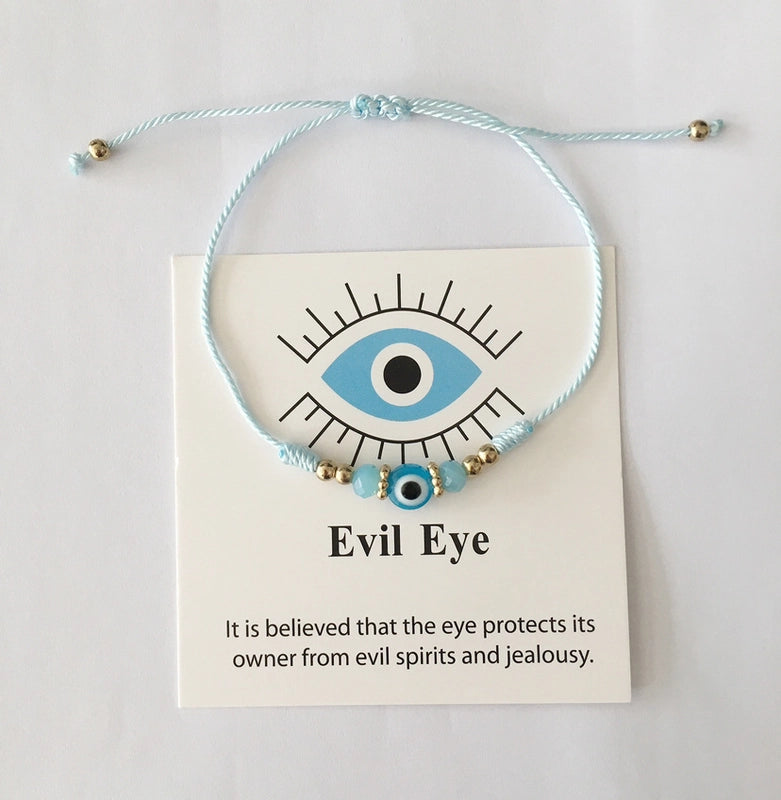 Evil Eye Bracelet Evil Eye Girl Gift Crystal Beads Woven Bracelet Red Devil Eye Bracelet