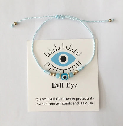 Evil Eye Bracelet Evil Eye Girl Gift Crystal Beads Woven Bracelet Red Devil Eye Bracelet
